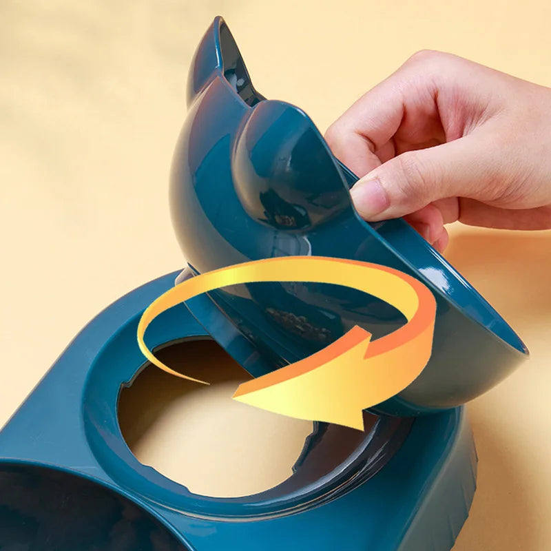 3-en-1 Gamelle Élevée et Distributeur d'Eau Automatique pour Chats & Petits Chiens