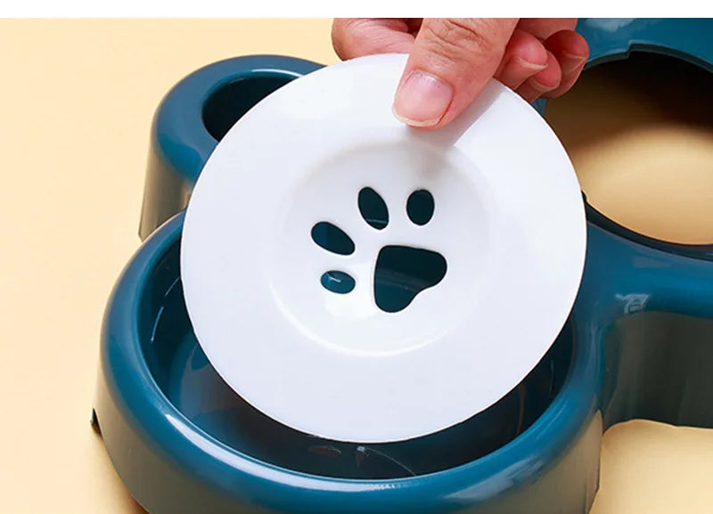 3-en-1 Gamelle Élevée et Distributeur d'Eau Automatique pour Chats & Petits Chiens
