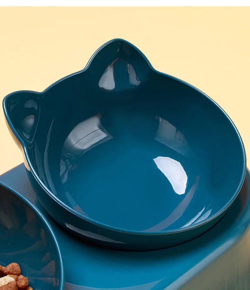 3-en-1 Gamelle Élevée et Distributeur d'Eau Automatique pour Chats & Petits Chiens